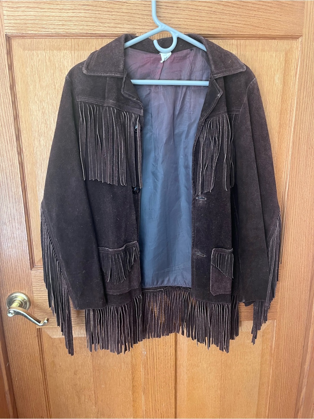 Vintage Brown Suede leather Fringe Jacket